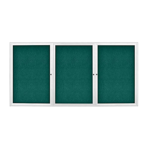 United Visual Products Sliding Door Indoor Enclosed Corkboard, 9 UV9030ACS-BRONZE-SURF - main